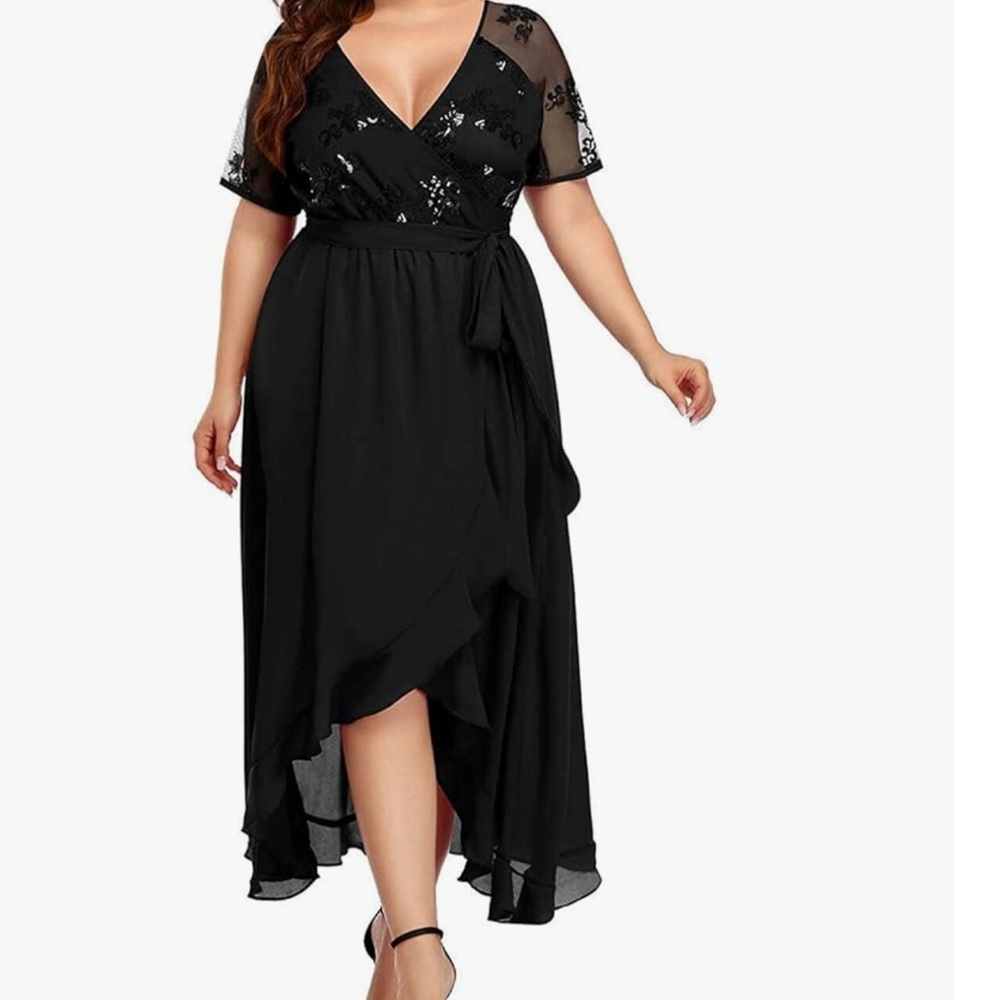 Cocktail Party Wrap Dress Black